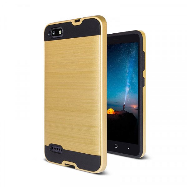 Wholesale ZTE Blade Force / ZTE Warp 8 N9517 Armor Hybrid Case (Gold)